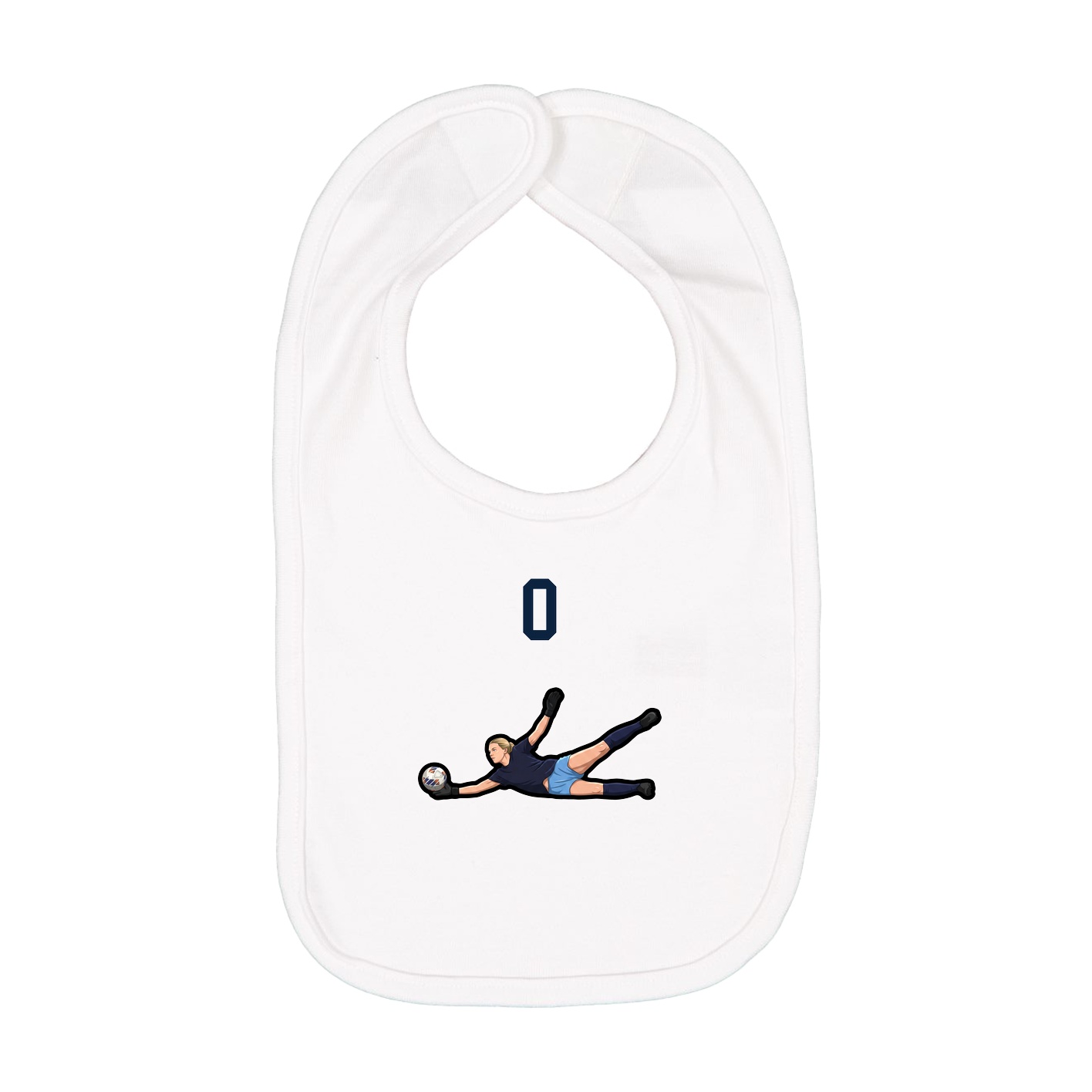 Infant Bib — Number Top in White