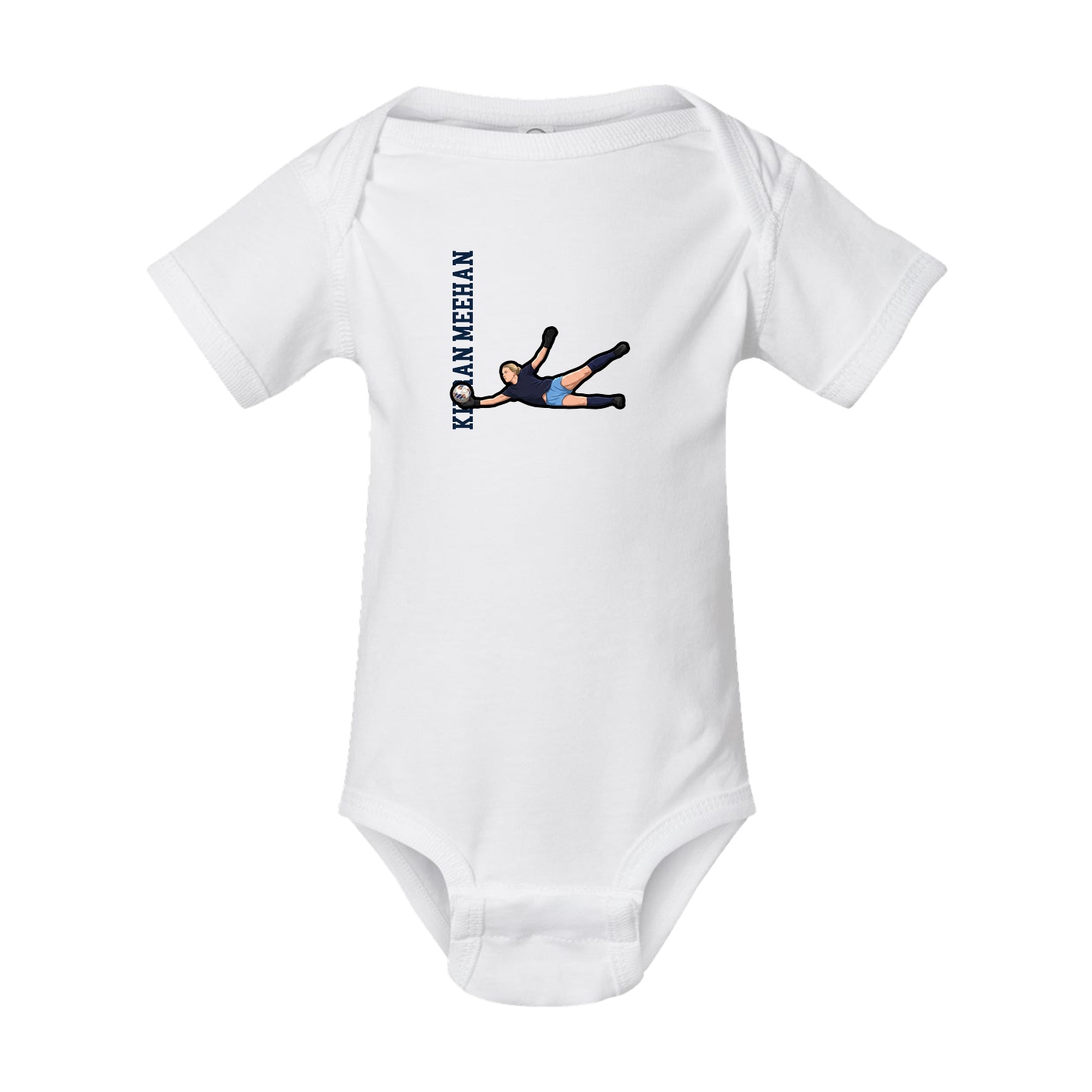 Baby Onesie — Name Vertical in White