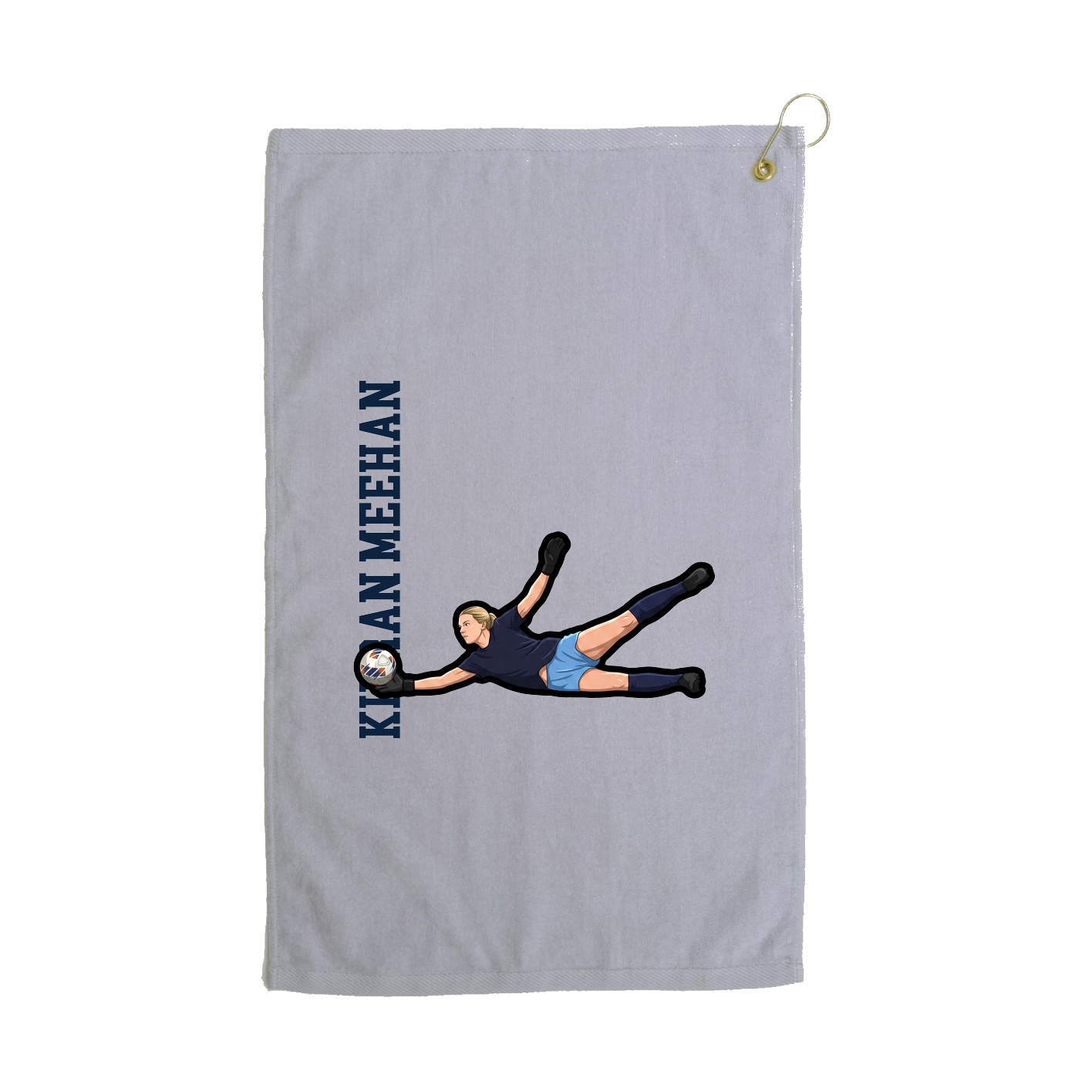 Golf Towel — Name Vertical in Grey