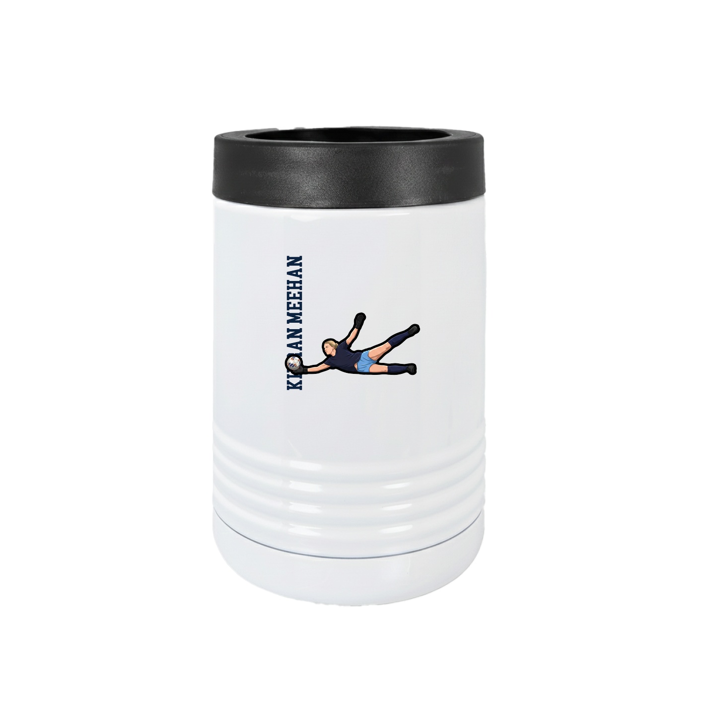 Beverage Holder — Name Vertical in White