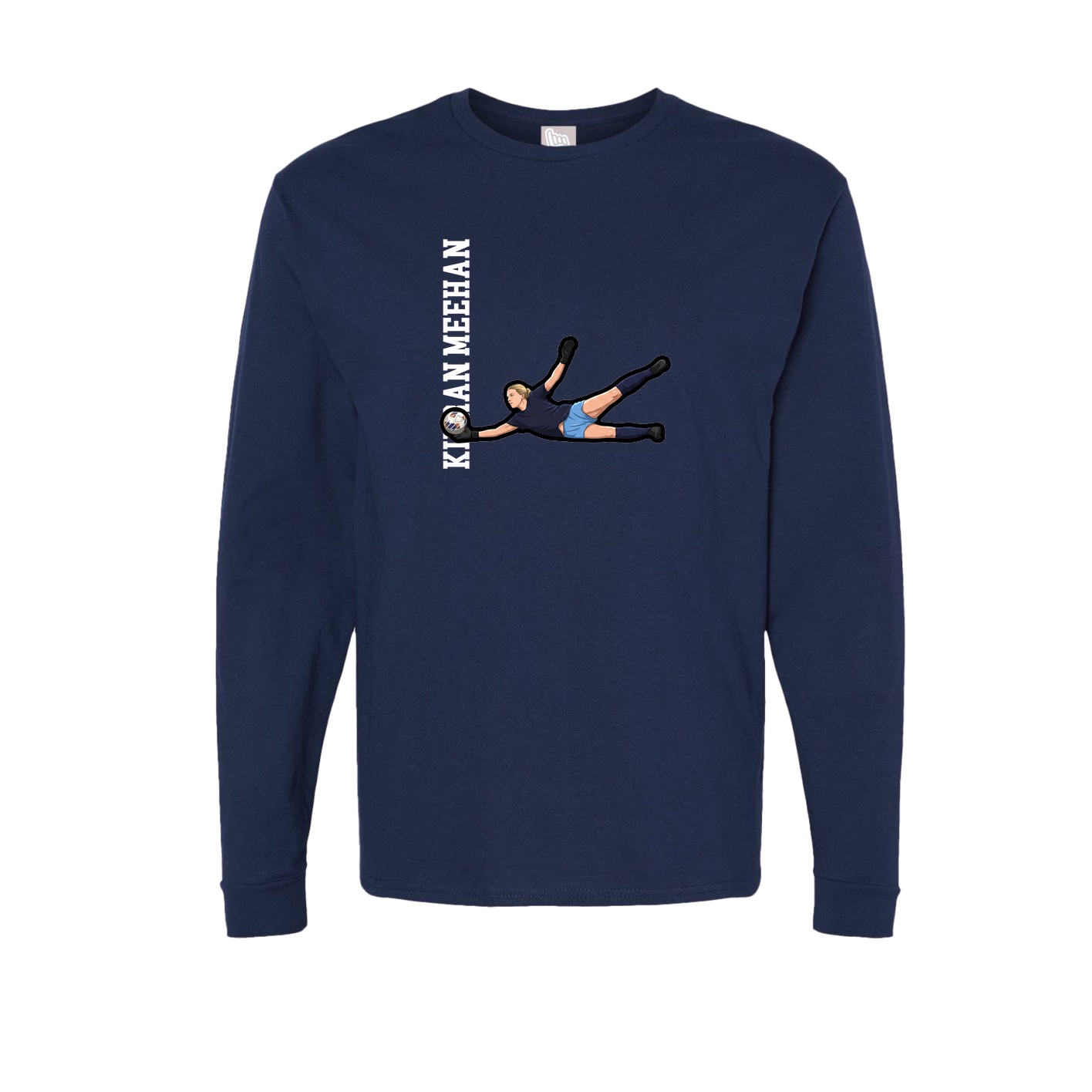 Long Sleeve Tee — Name Vertical in Navy