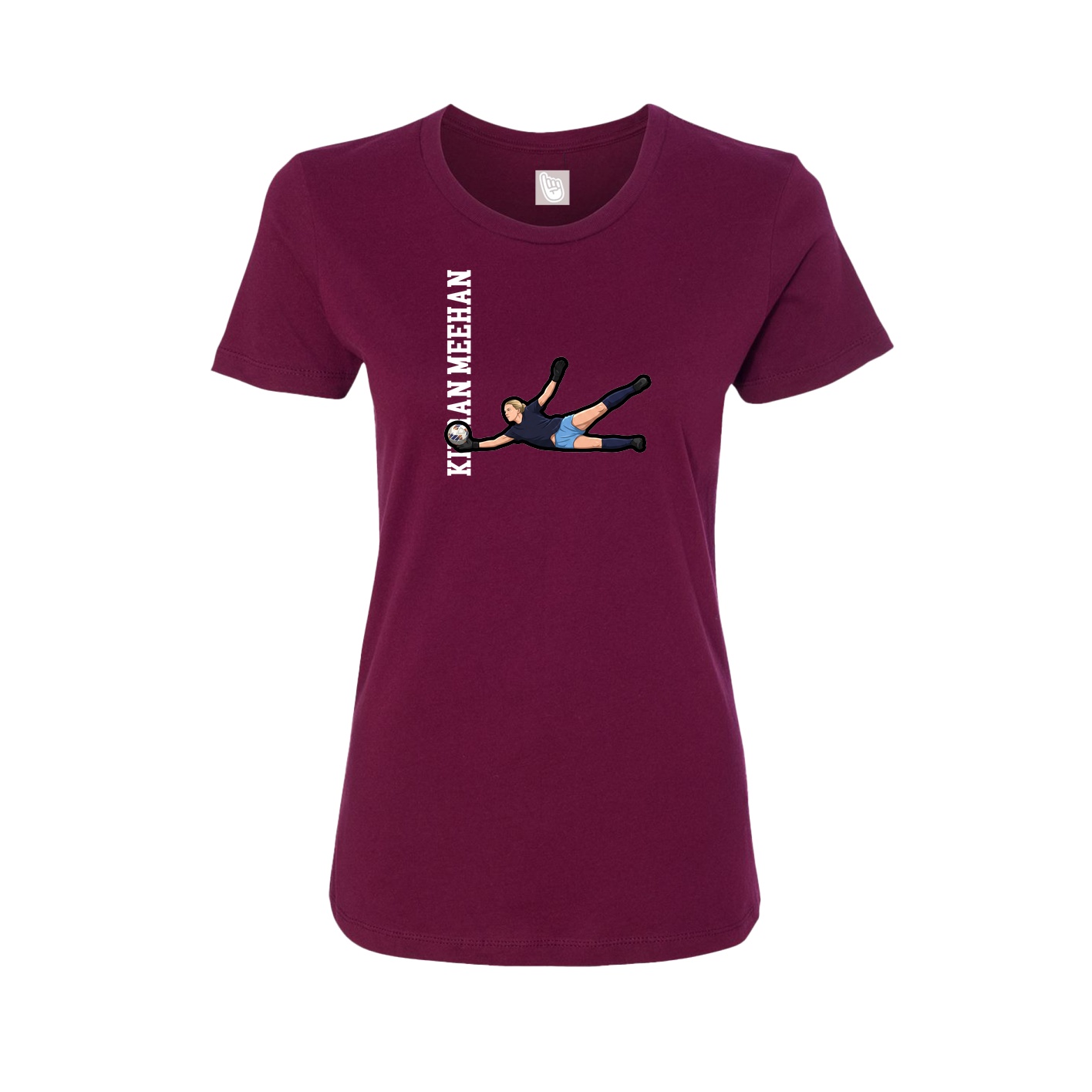 Womens Tee — Name Vertical in Maroon