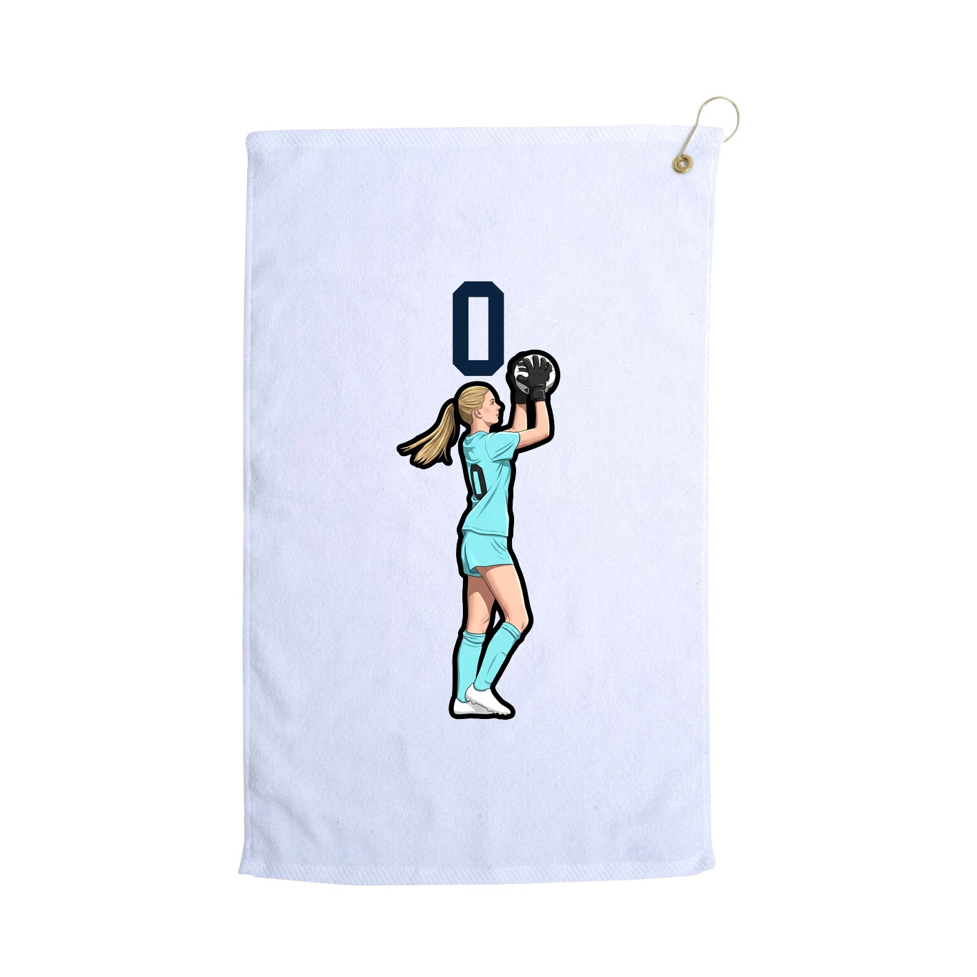 Golf Towel — Number Top in White