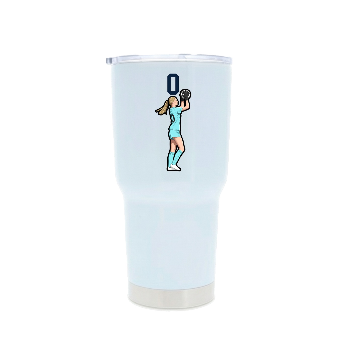 30oz Stainless Steel Tumbler — Number Top in White