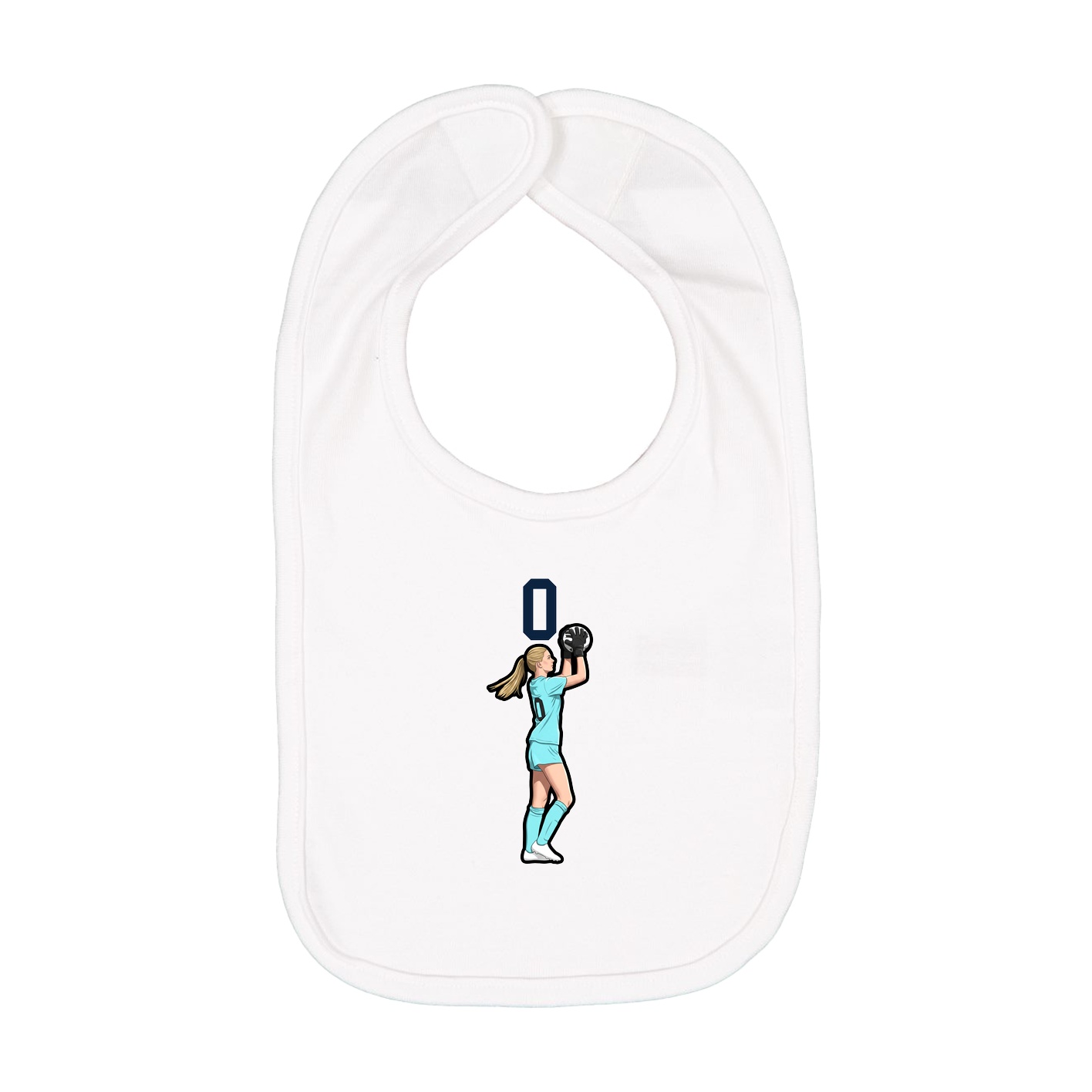Infant Bib — Number Top in White