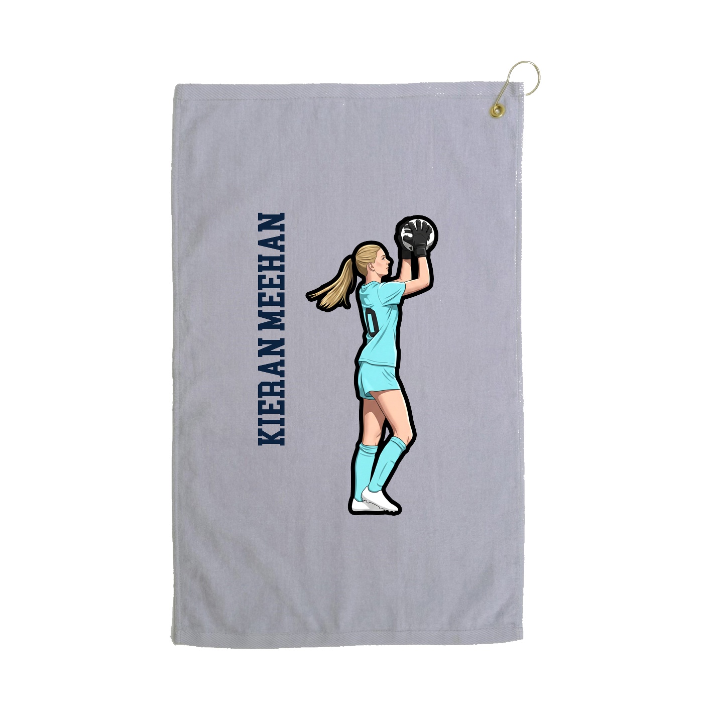 Golf Towel — Name Vertical in Grey