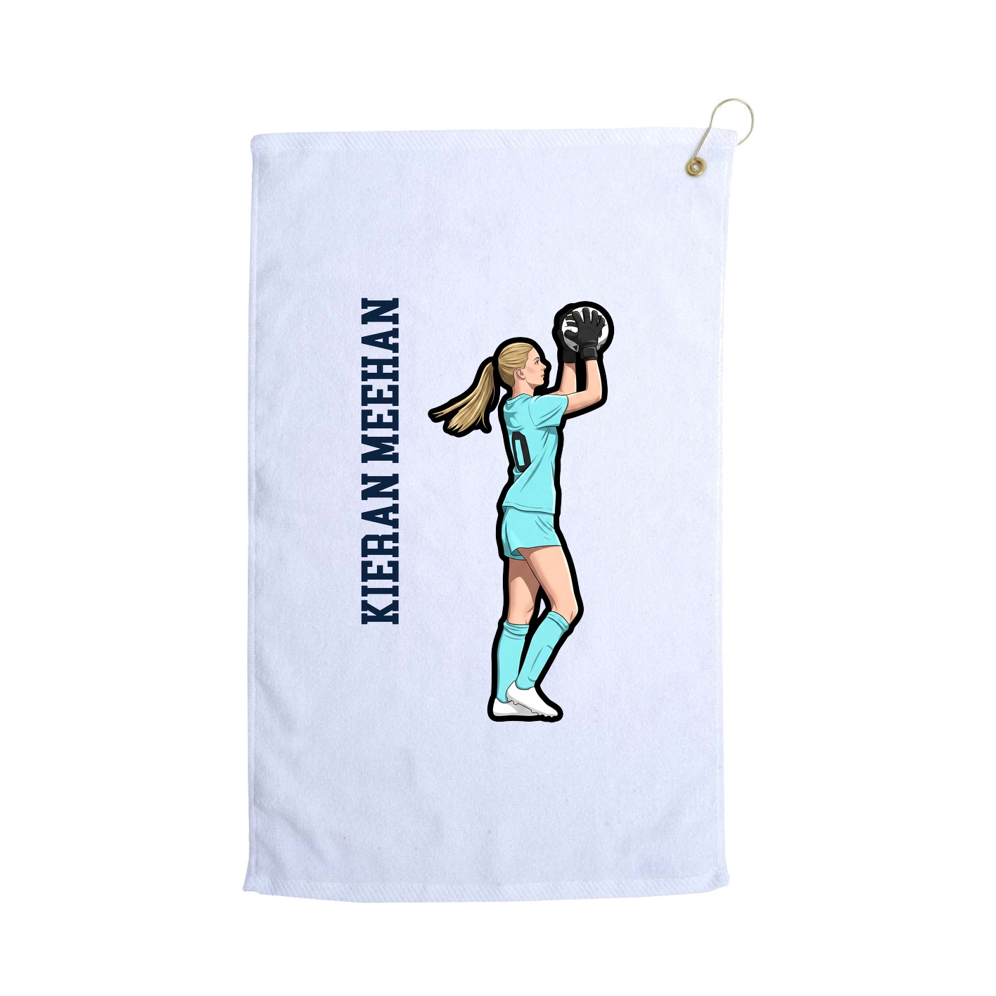 Golf Towel — Name Vertical in White