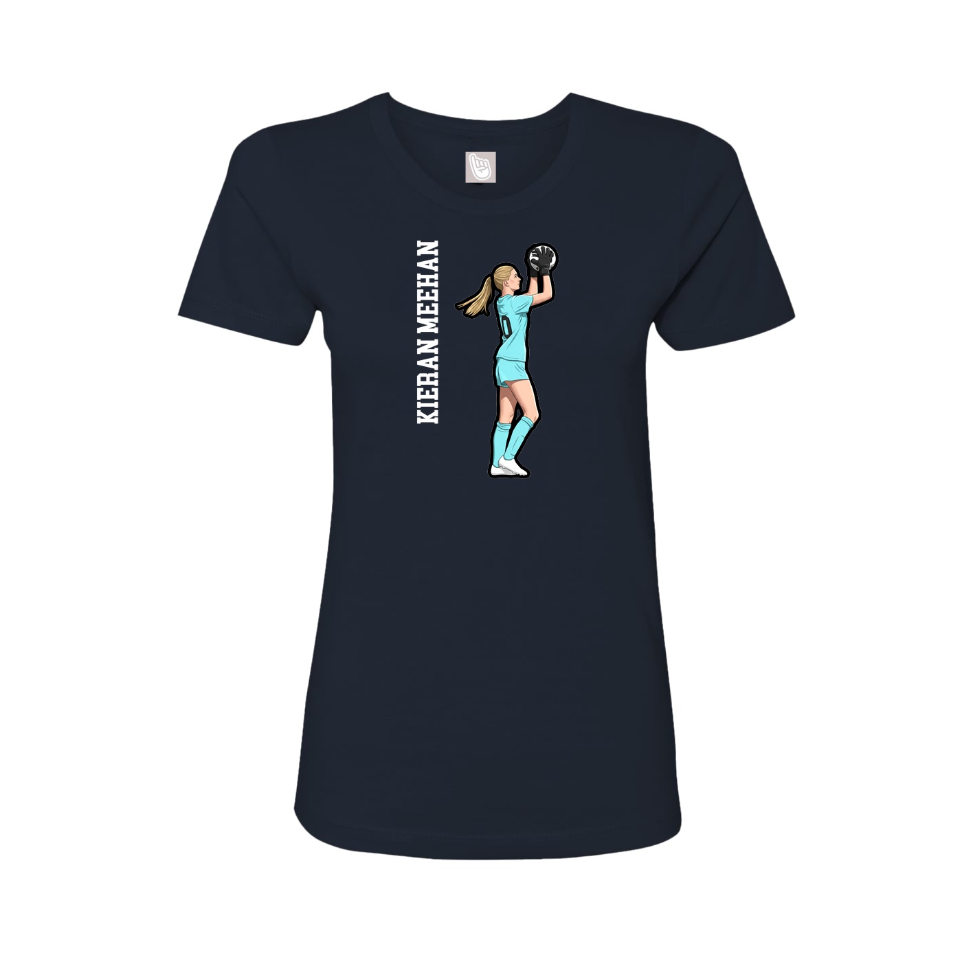 Womens Tee — Name Vertical in Navy