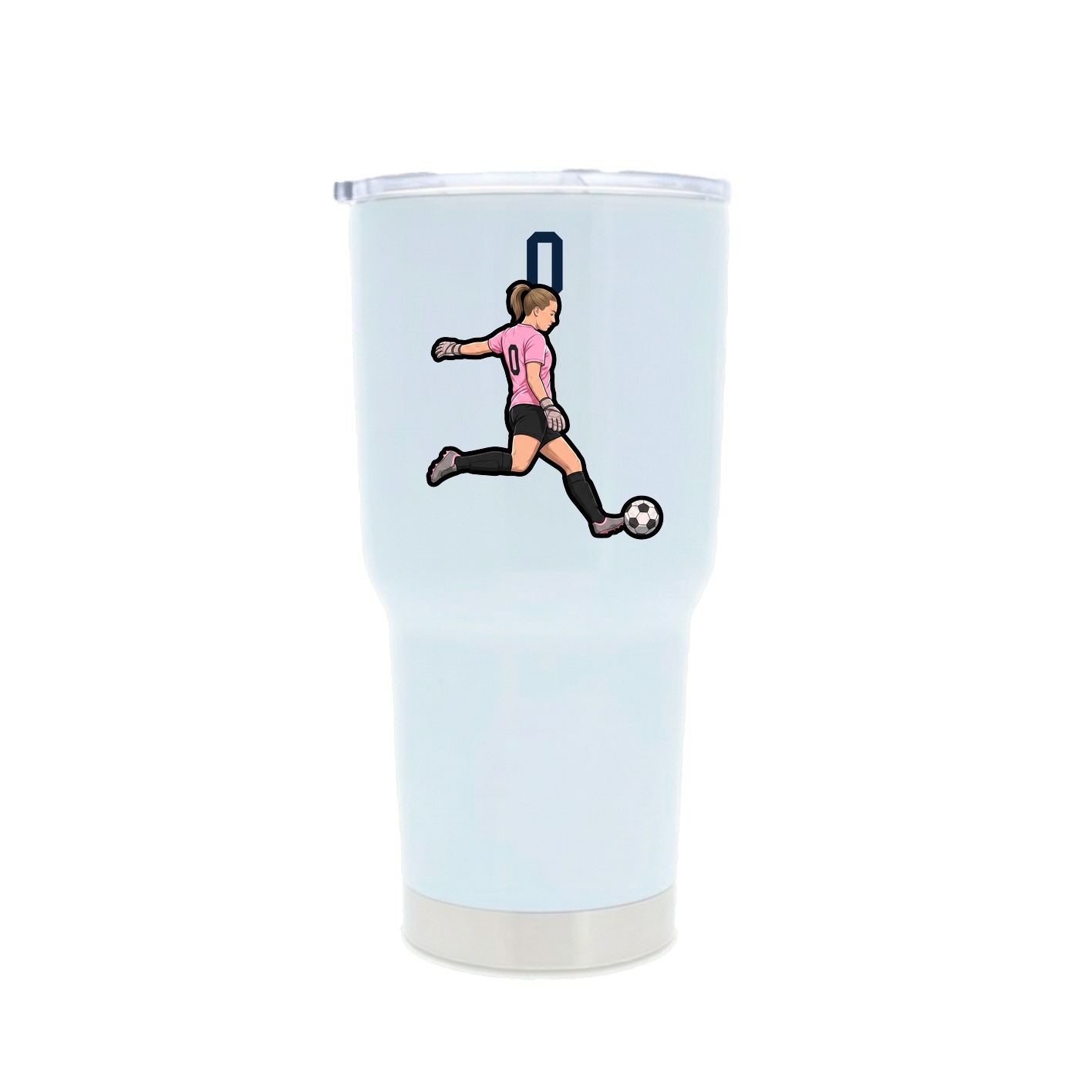 30oz Stainless Steel Tumbler — Number Top in White