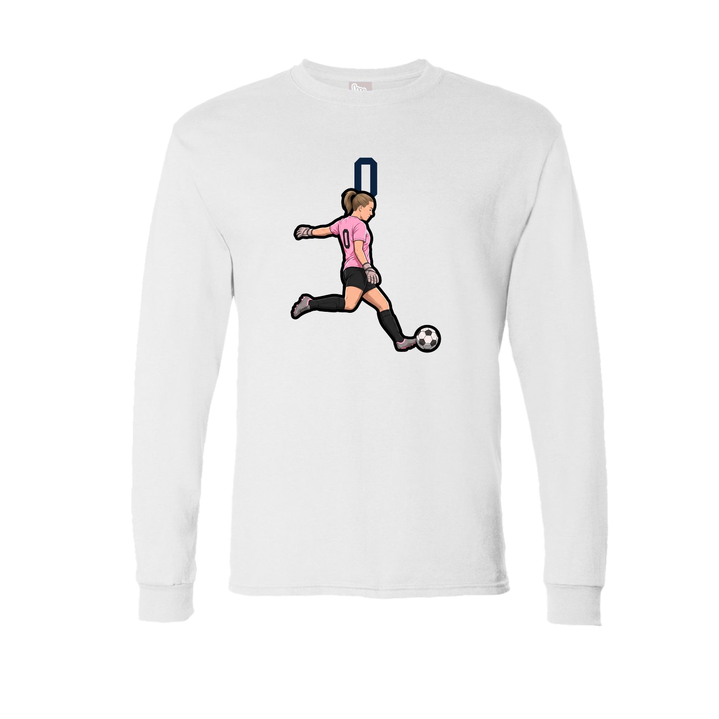 Long Sleeve Tee — Number Top in White