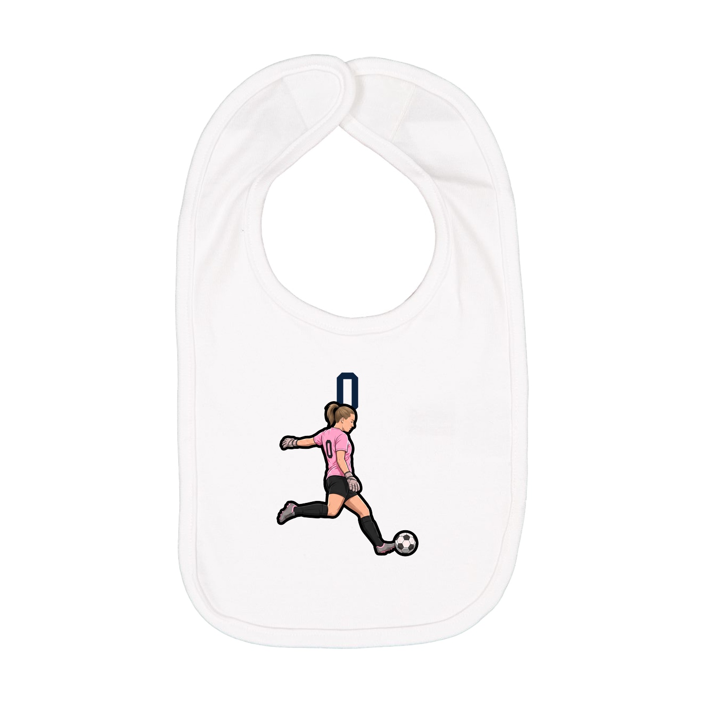 Infant Bib — Number Top in White