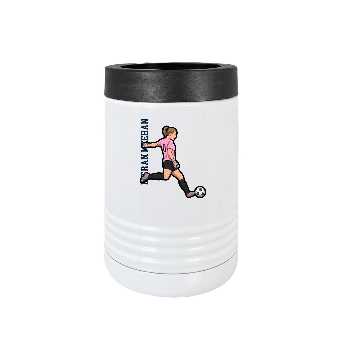 Beverage Holder — Name Vertical in White