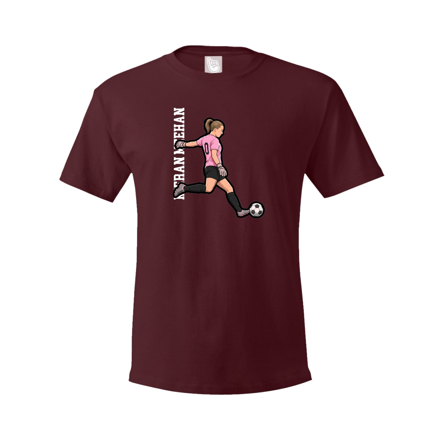 Youth Tee — Name Vertical in Maroon