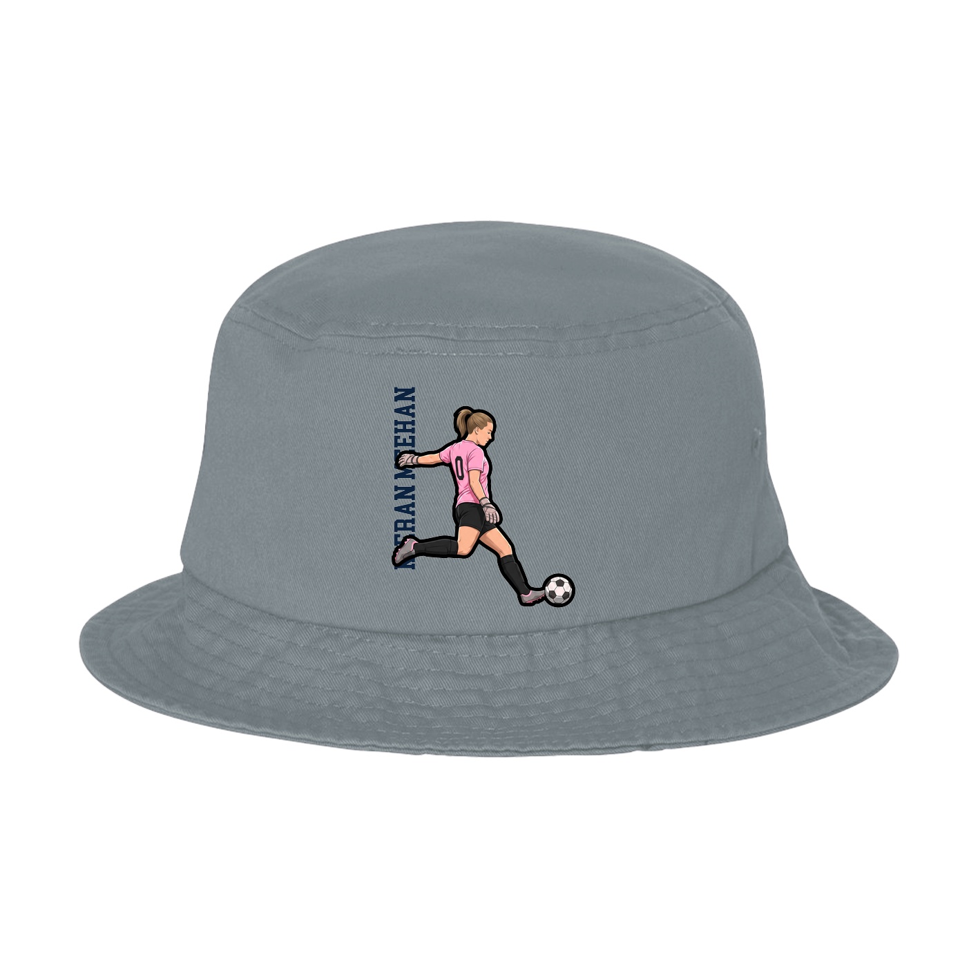 Bucket Cap — Name Vertical in Grey