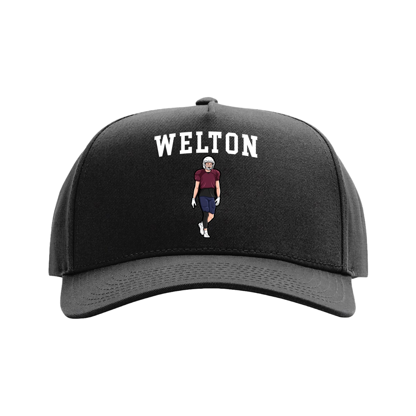 Full Fabric Five-Panel Champ Cap — Shirsey in Black