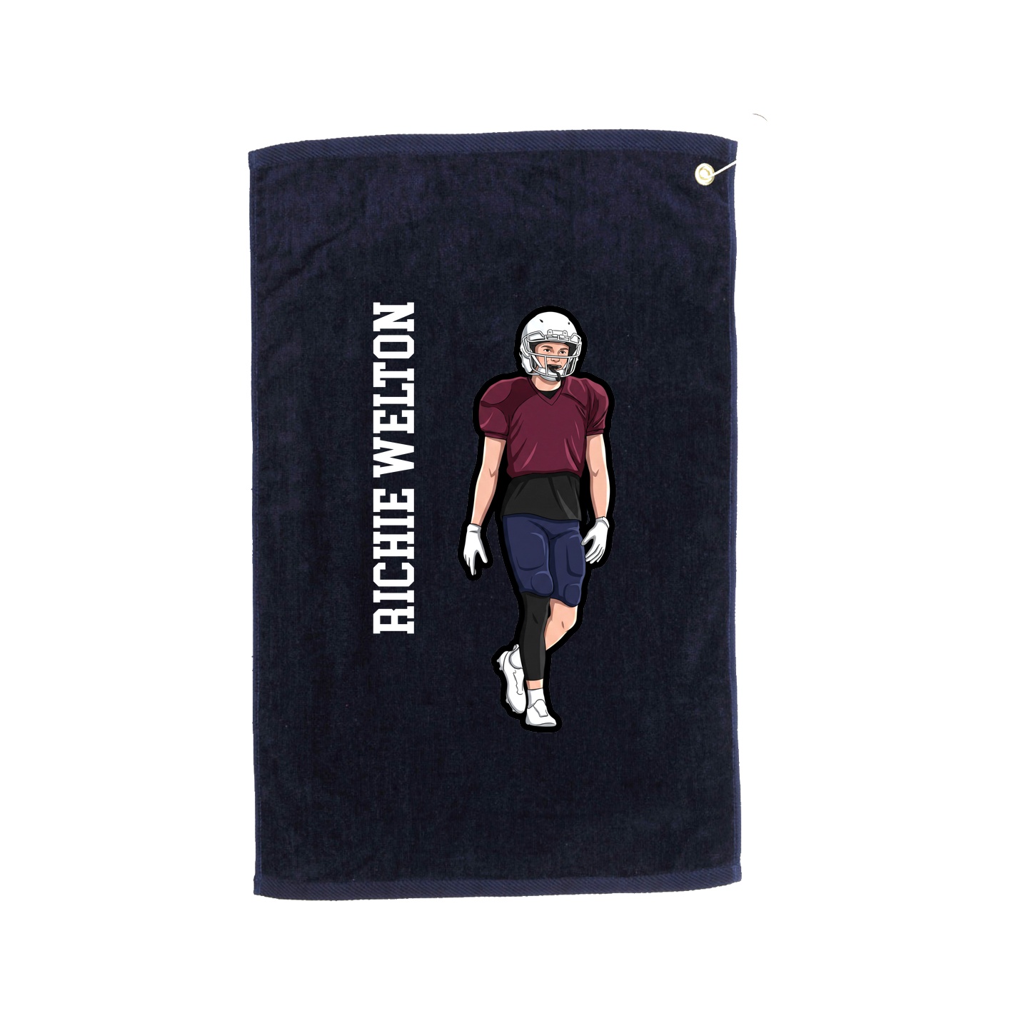 Golf Towel — Name Vertical in Navy
