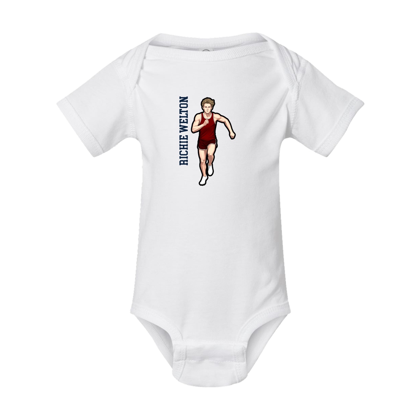 Baby Onesie — Name Vertical in White