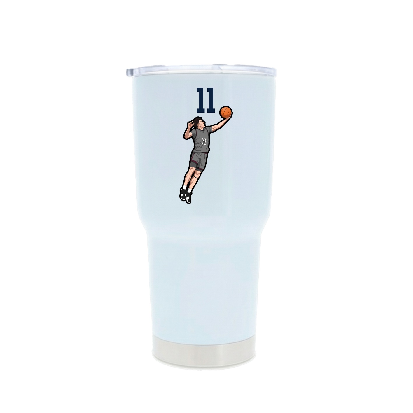 30oz Stainless Steel Tumbler — Number Top in White