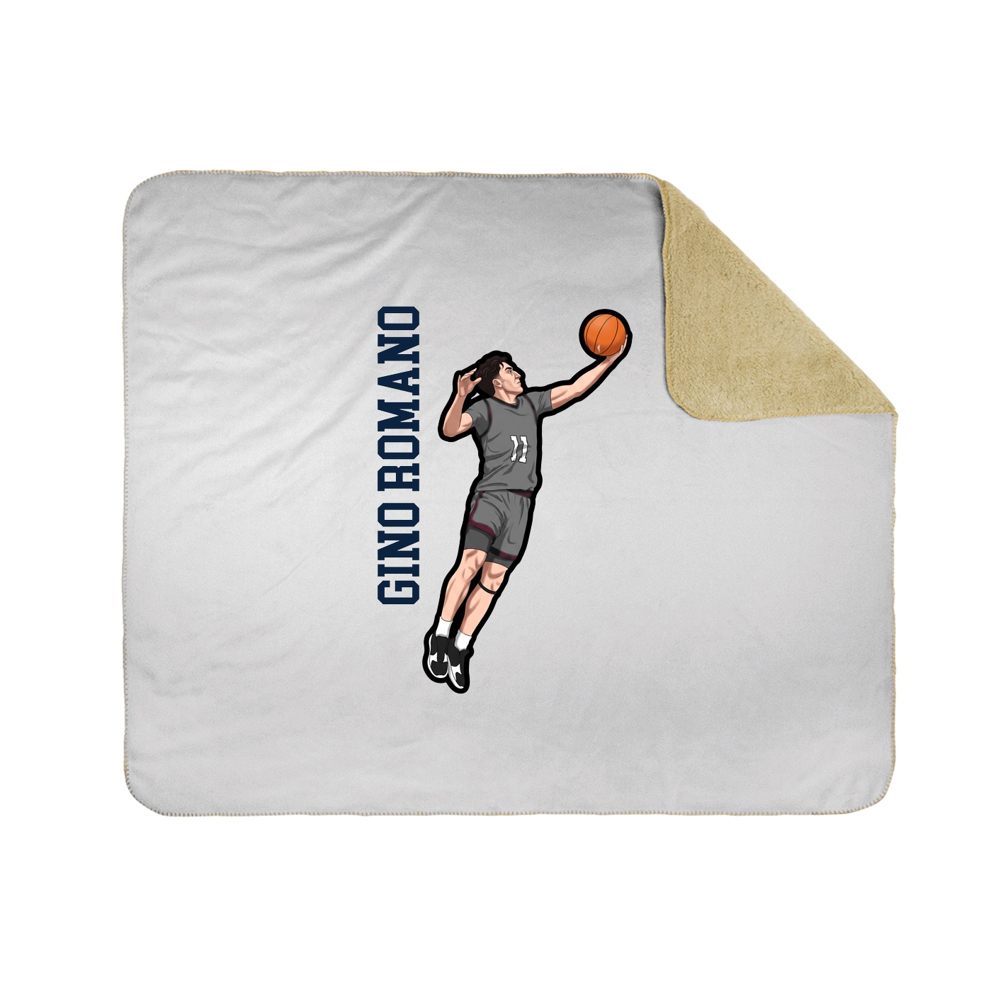 Throw Blanket — Name Vertical in White