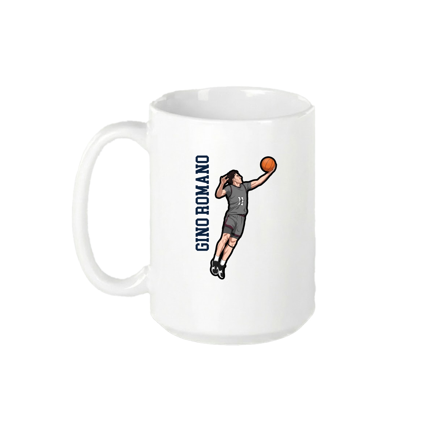 15oz Coffee Mug — Name Vertical in White