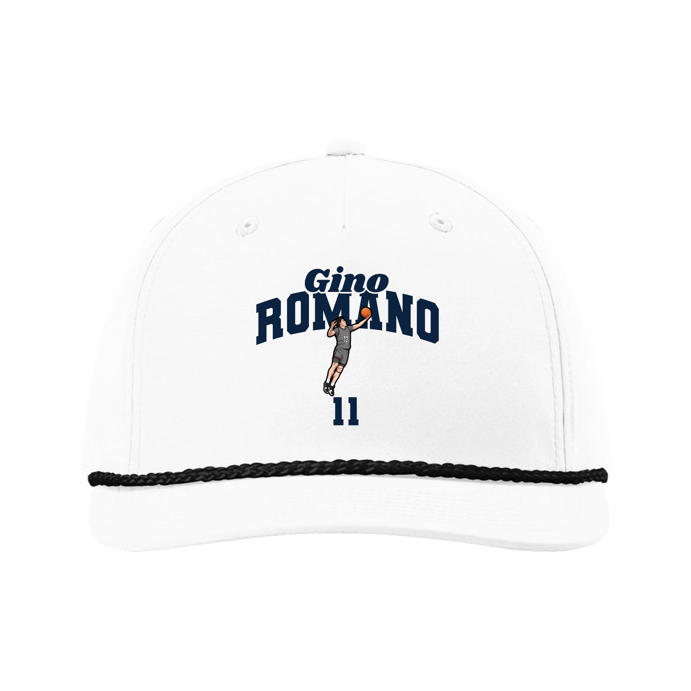 Five-Panel Classic Rope Cap — Signature Arch in White