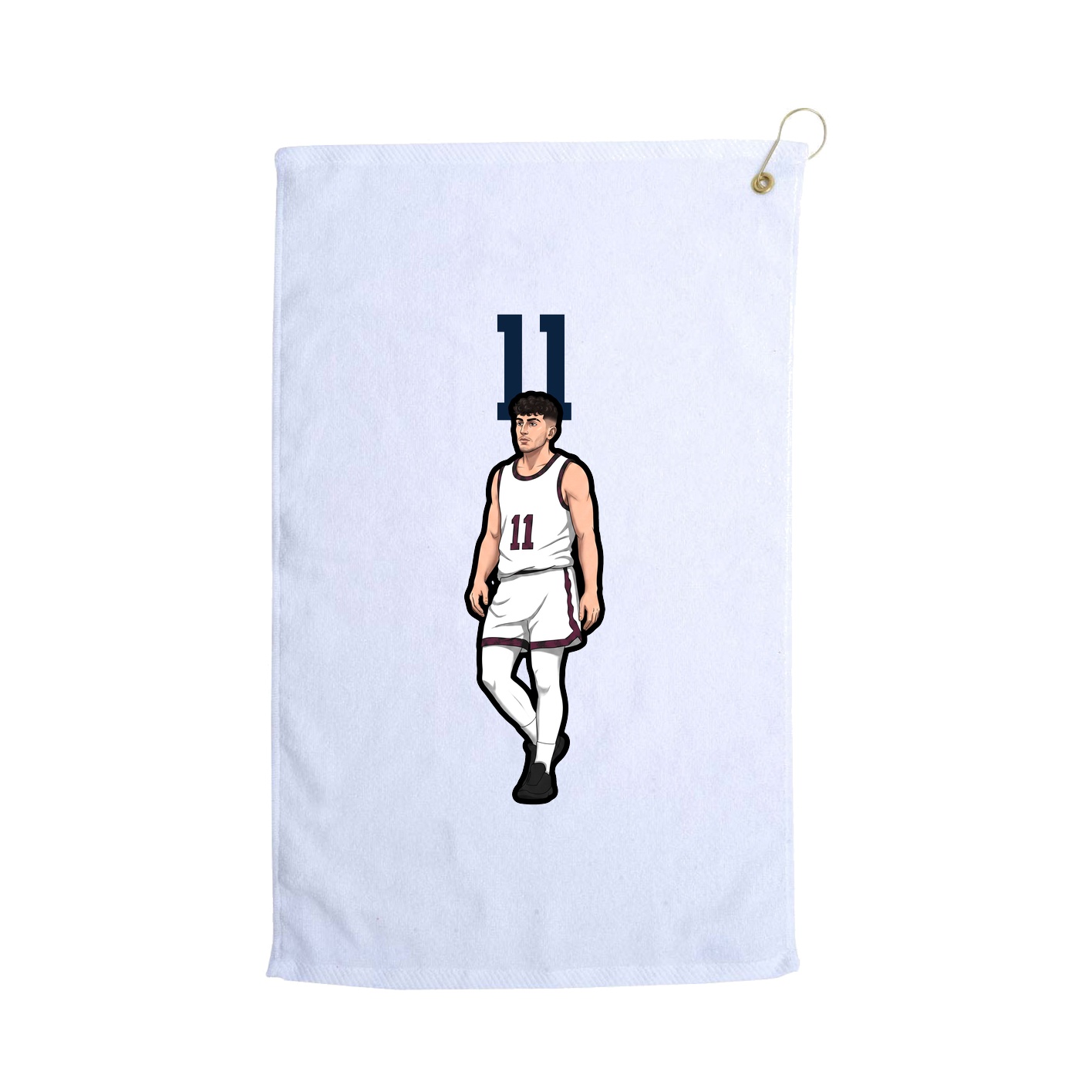 Golf Towel — Number Top in White