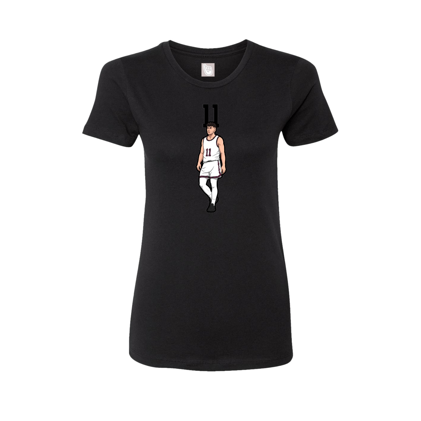 Fitted Women's Tee — Number Top in Black