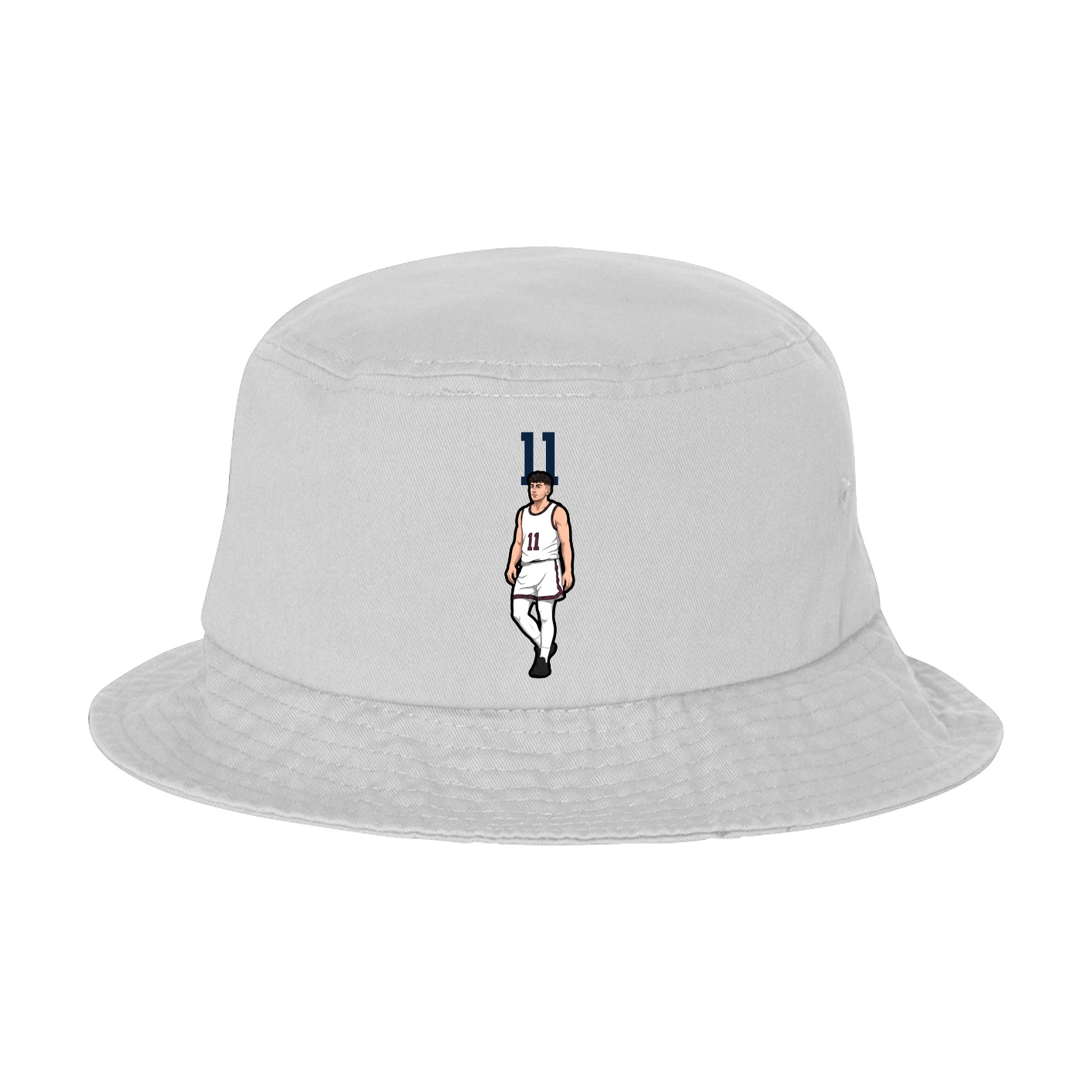 Bucket Cap — Number Top in White
