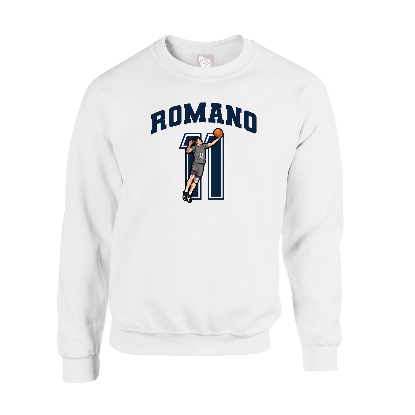 Fleece Crew — Number in White
