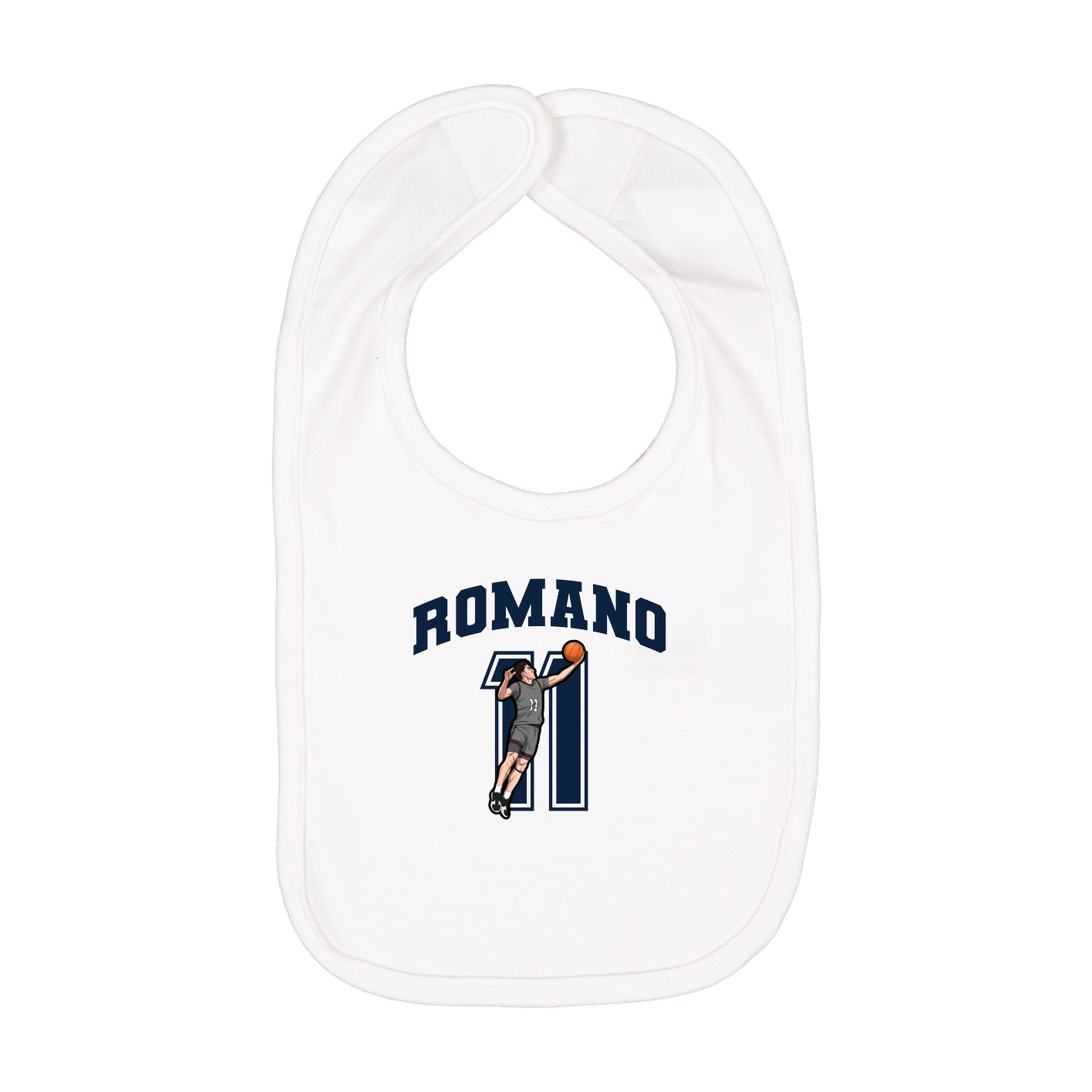 Infant Bib — Number in White