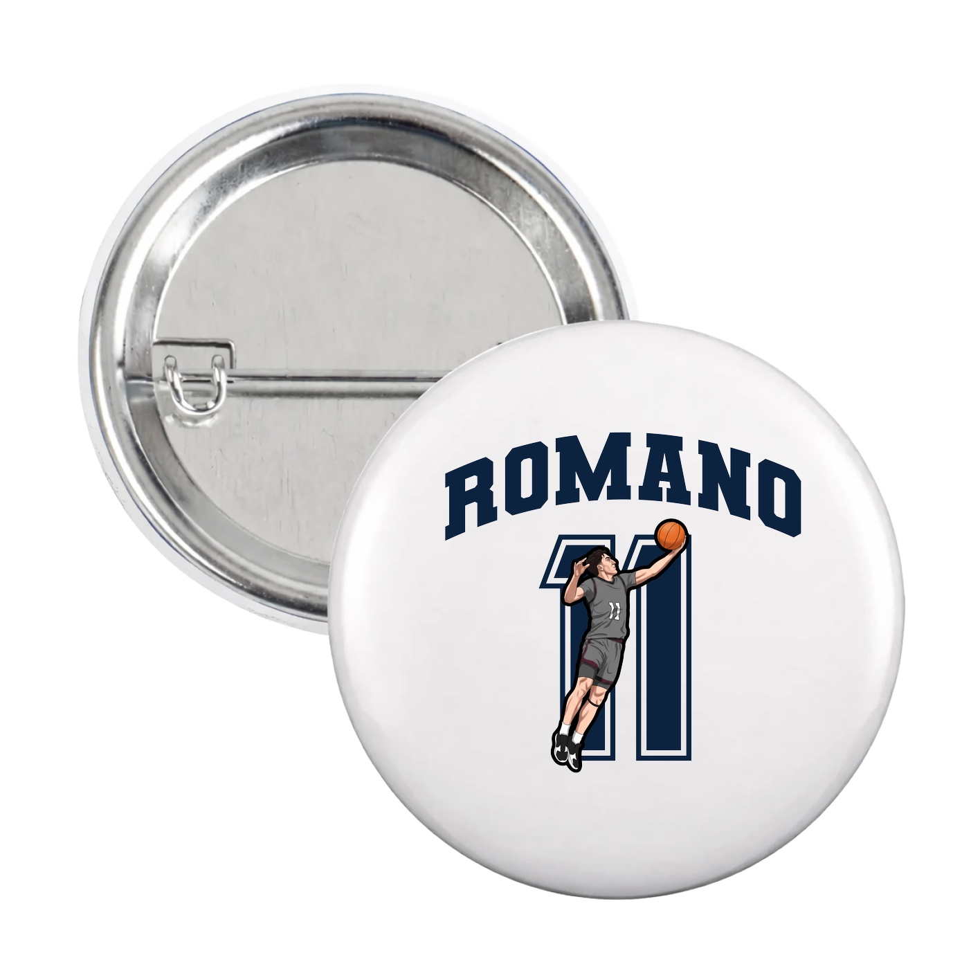 Game Day Button — Number in White