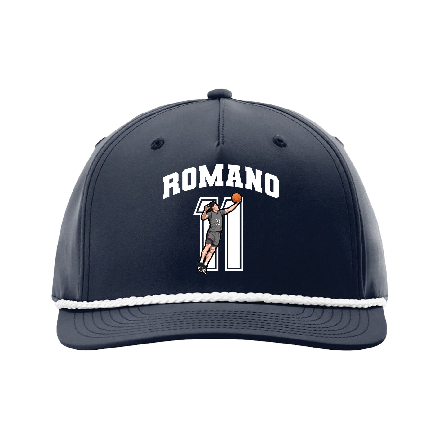 Five-Panel Classic Rope Cap — Number in Navy