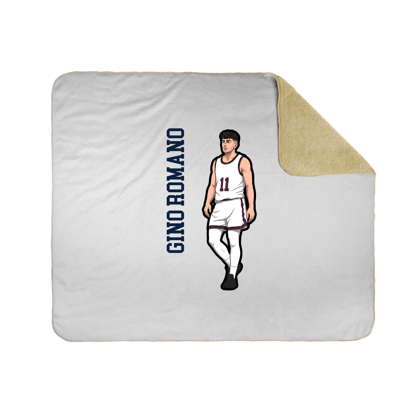 Throw Blanket — Name Vertical in White