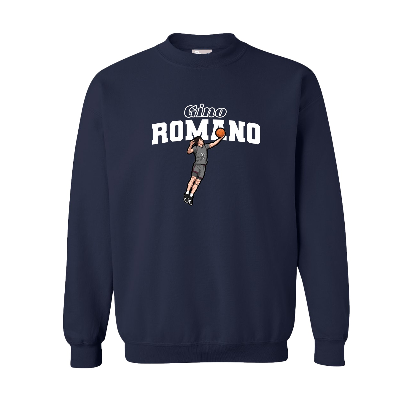 Fleece Crew — Name Arch in Navy