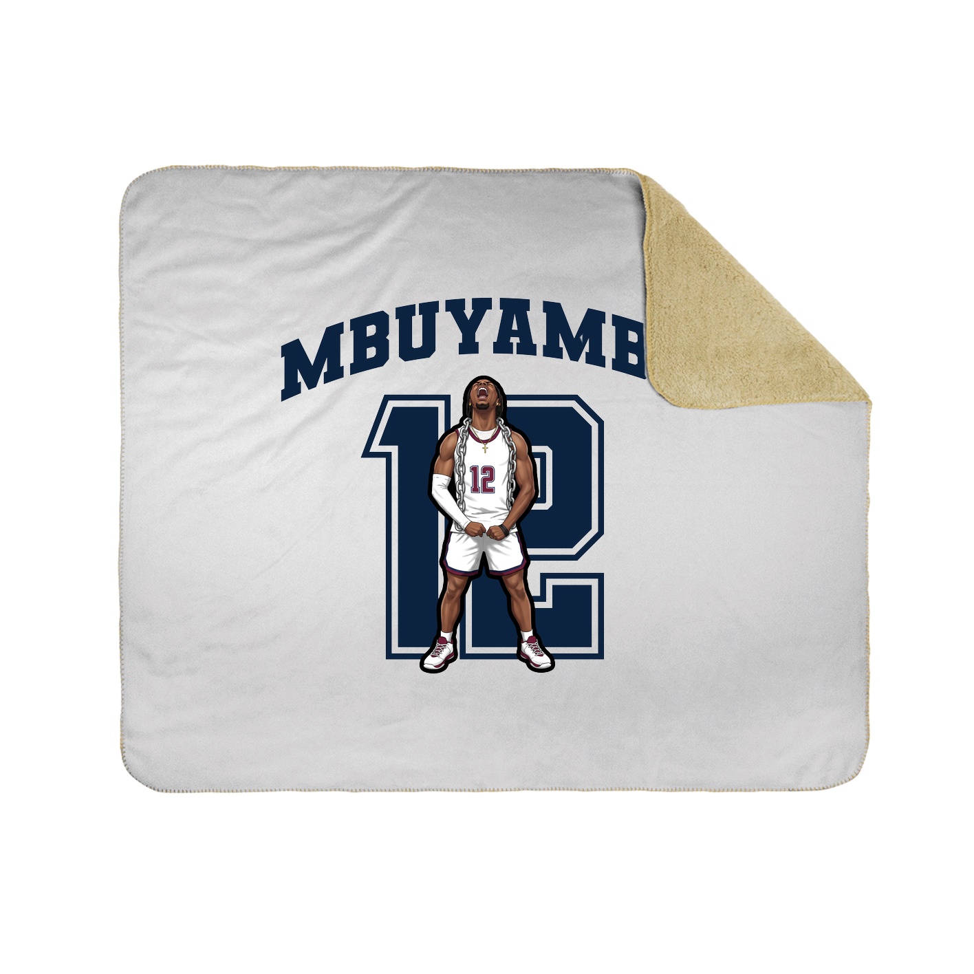 Throw Blanket — Number in White