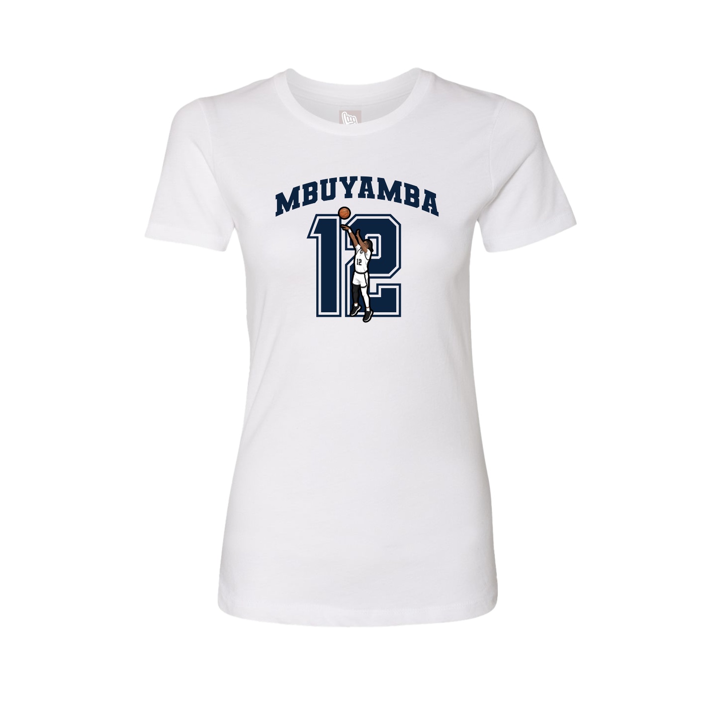 Fitted Women's Tee — Number in White