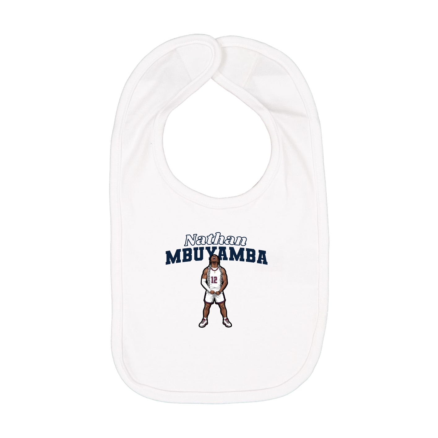 Infant Bib — Name Arch in White