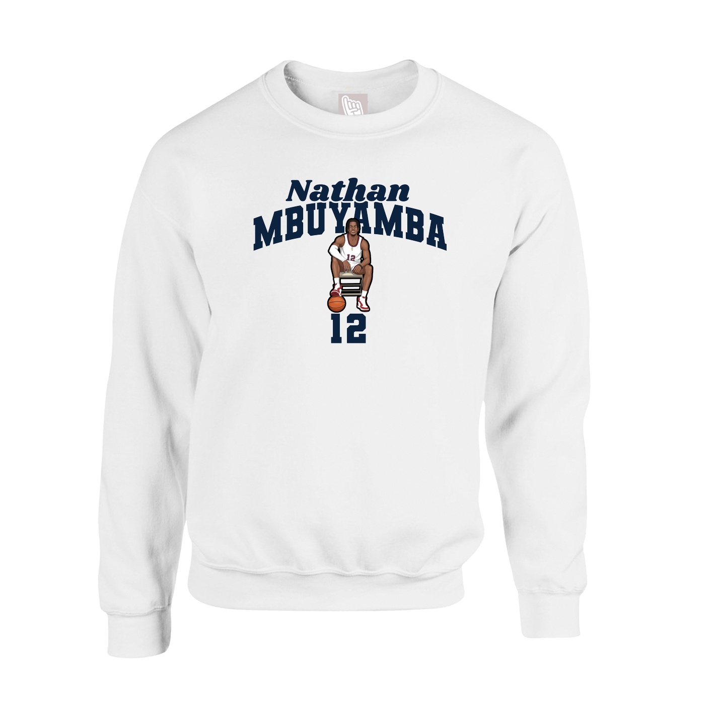 Fleece Crew — Signature Arch in White