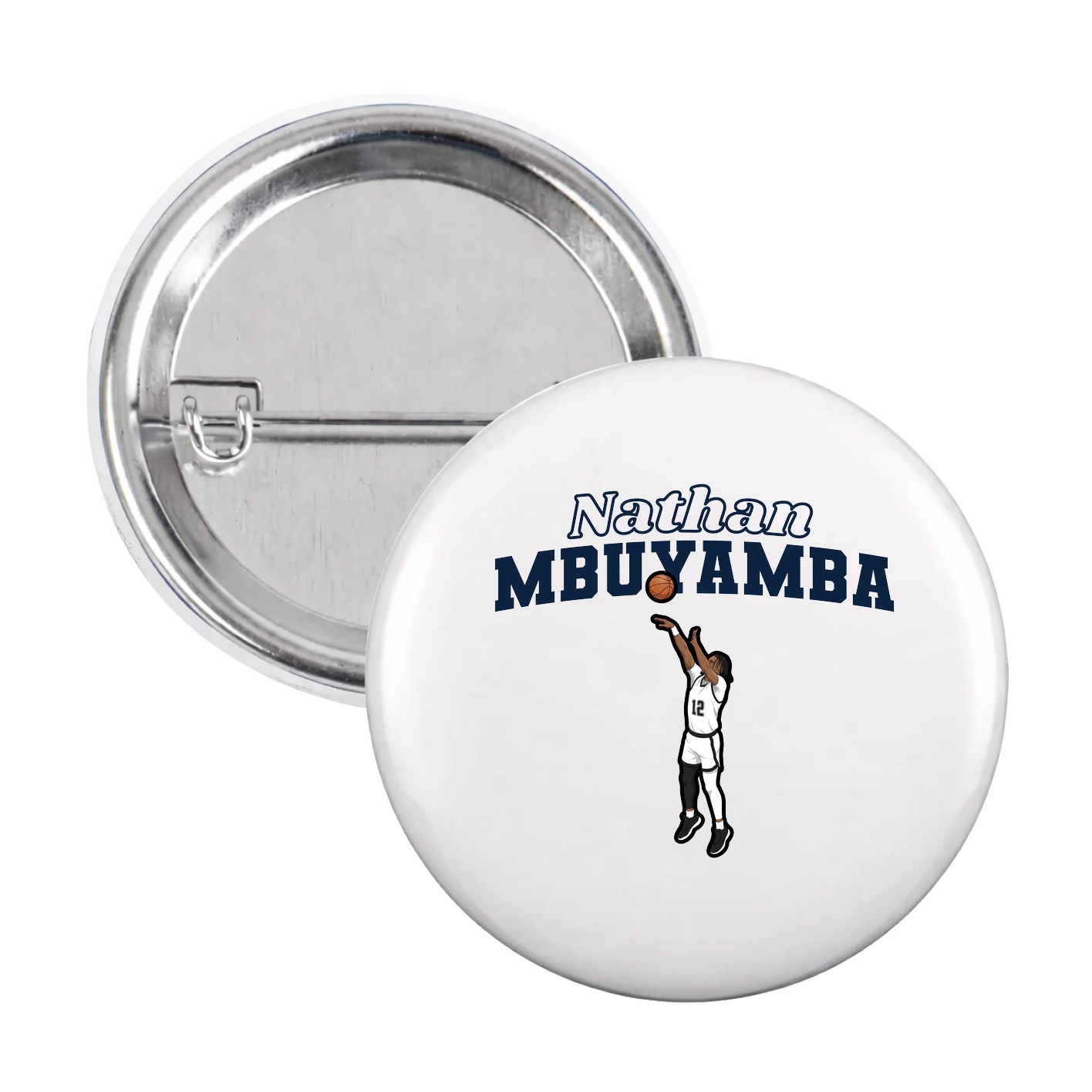 Game Day Button — Name Arch in White