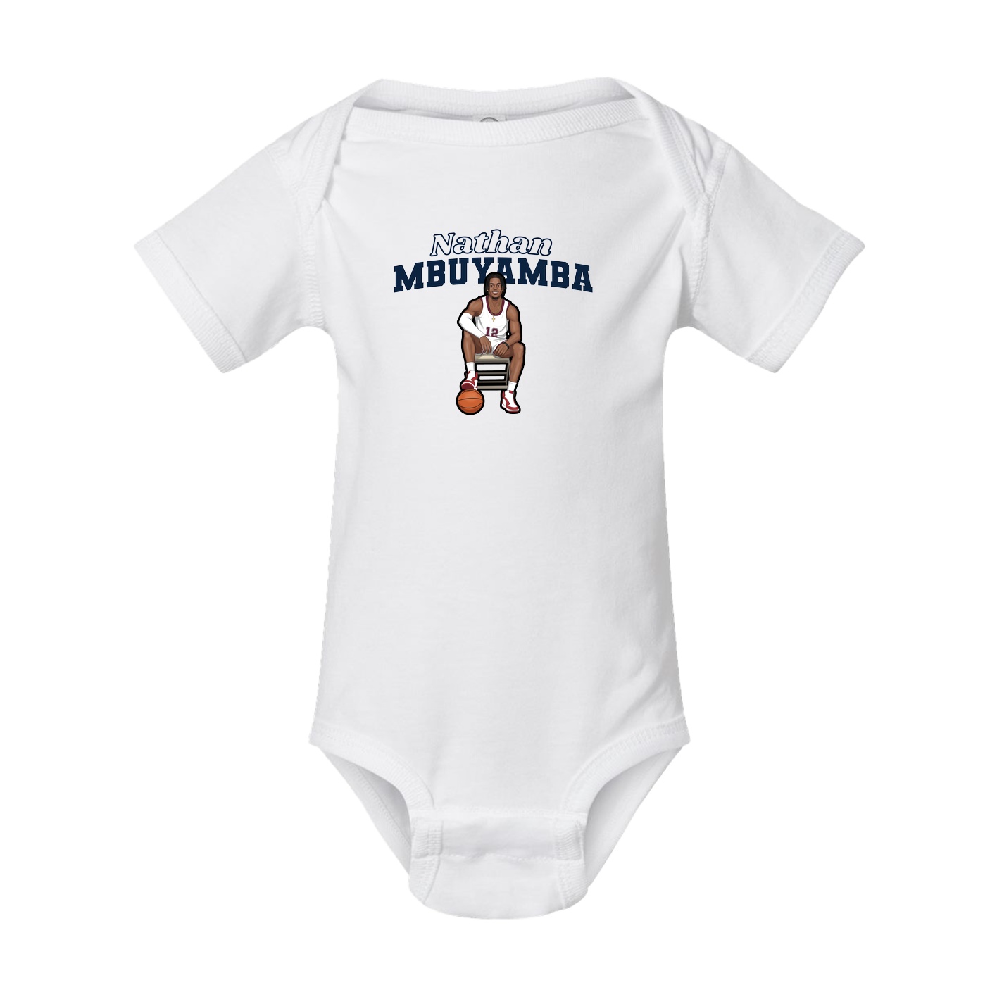 Baby Onesie — Name Arch in White