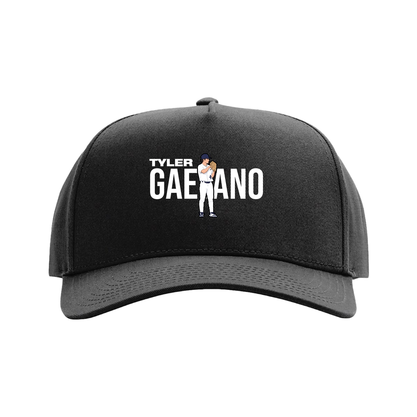 Full Fabric Five-Panel Champ Cap — Player Name in Black