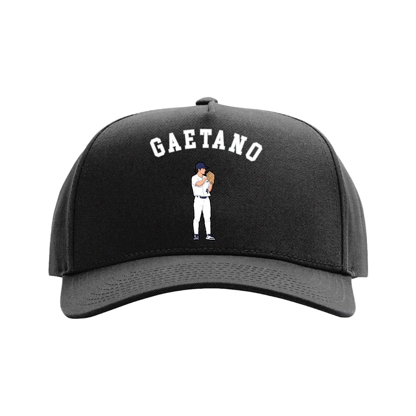 Full Fabric Five-Panel Champ Cap — Shirsey Arch in Black