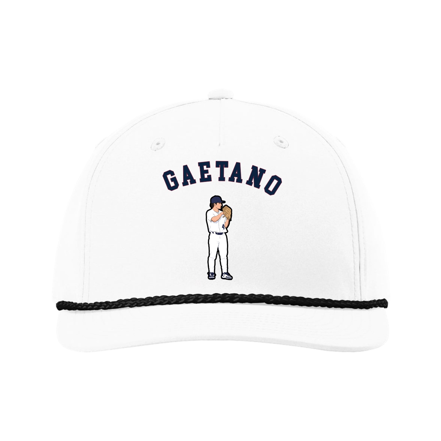 Five-Panel Classic Rope Cap — Shirsey Arch in White
