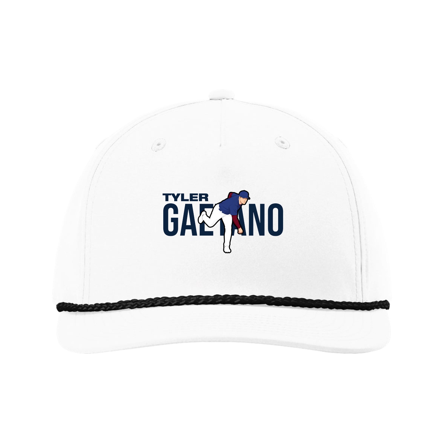 Five-Panel Classic Rope Cap — Player Name in White