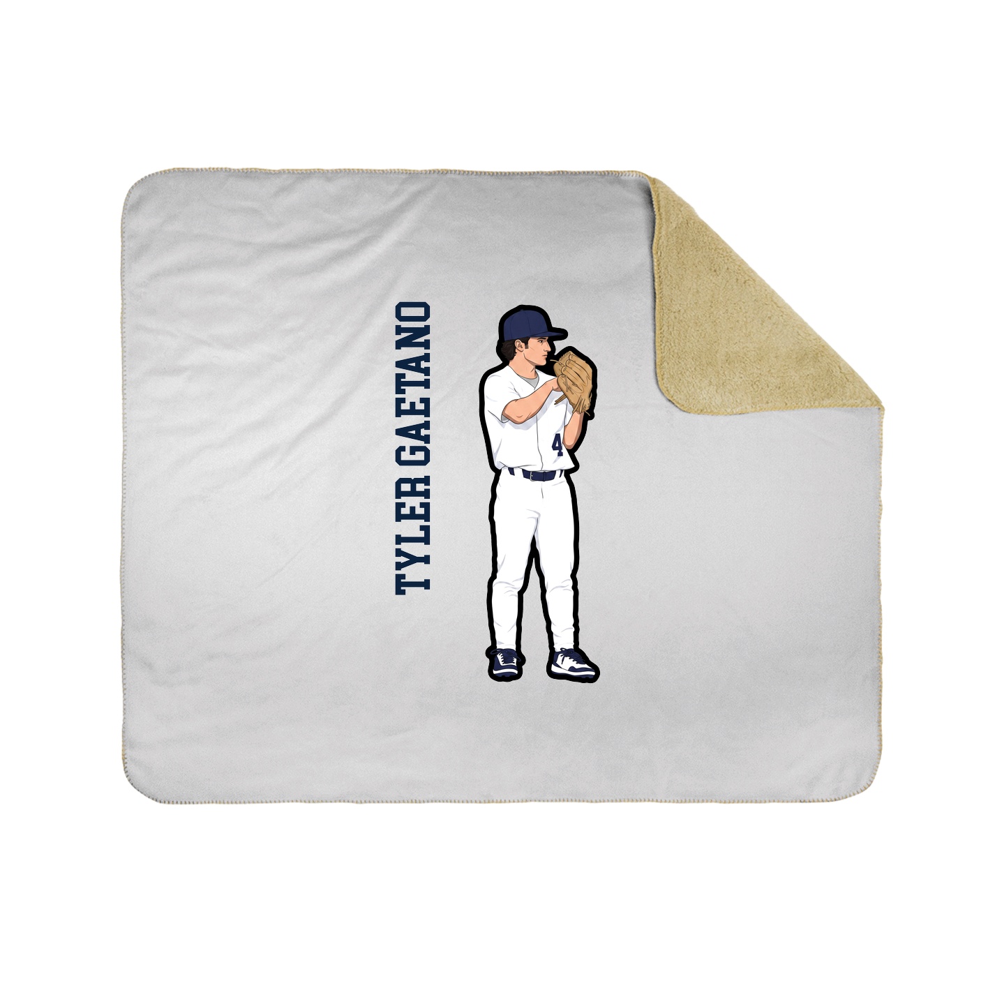 Throw Blanket — Name Vertical in White