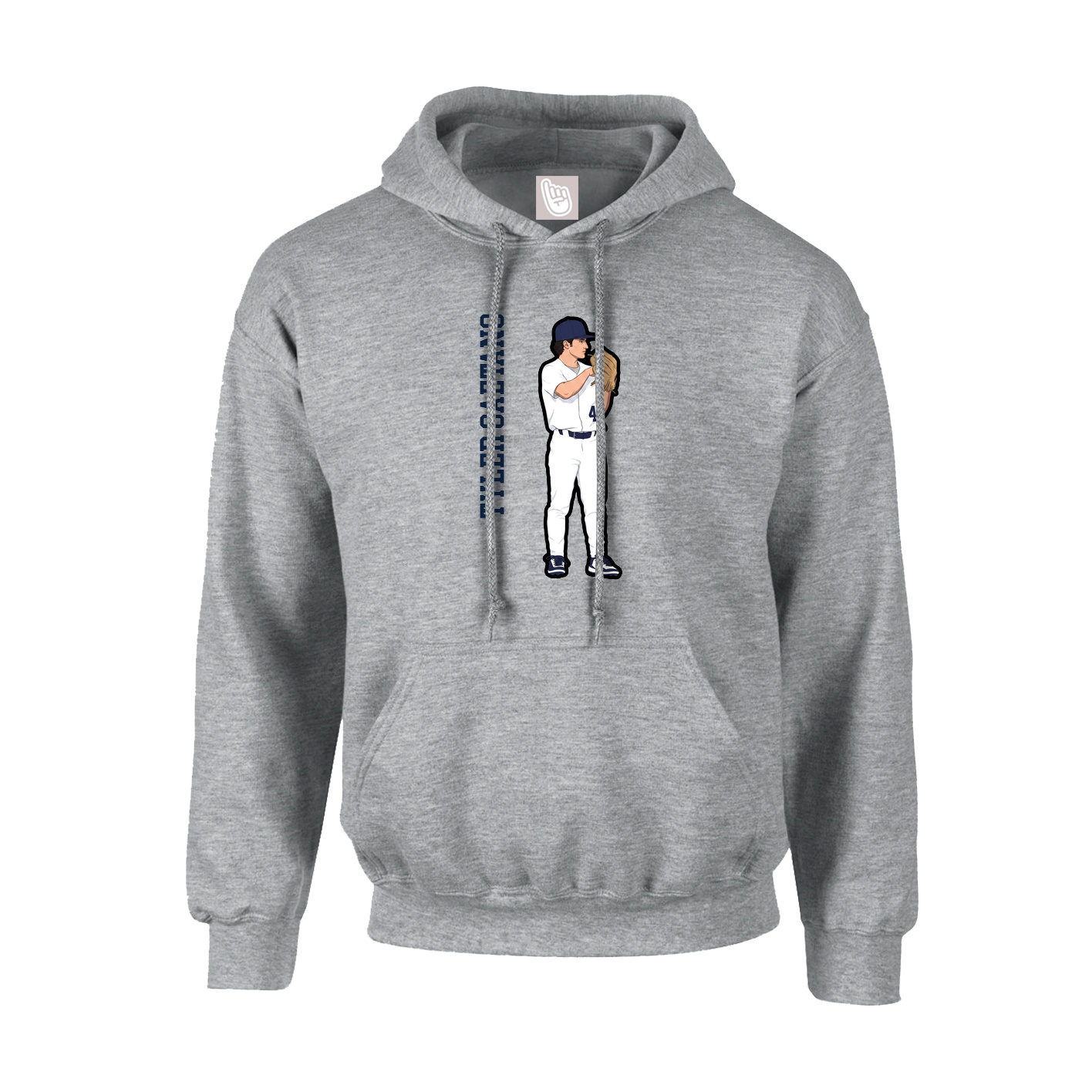 Youth Hoodie — Name Vertical in Grey