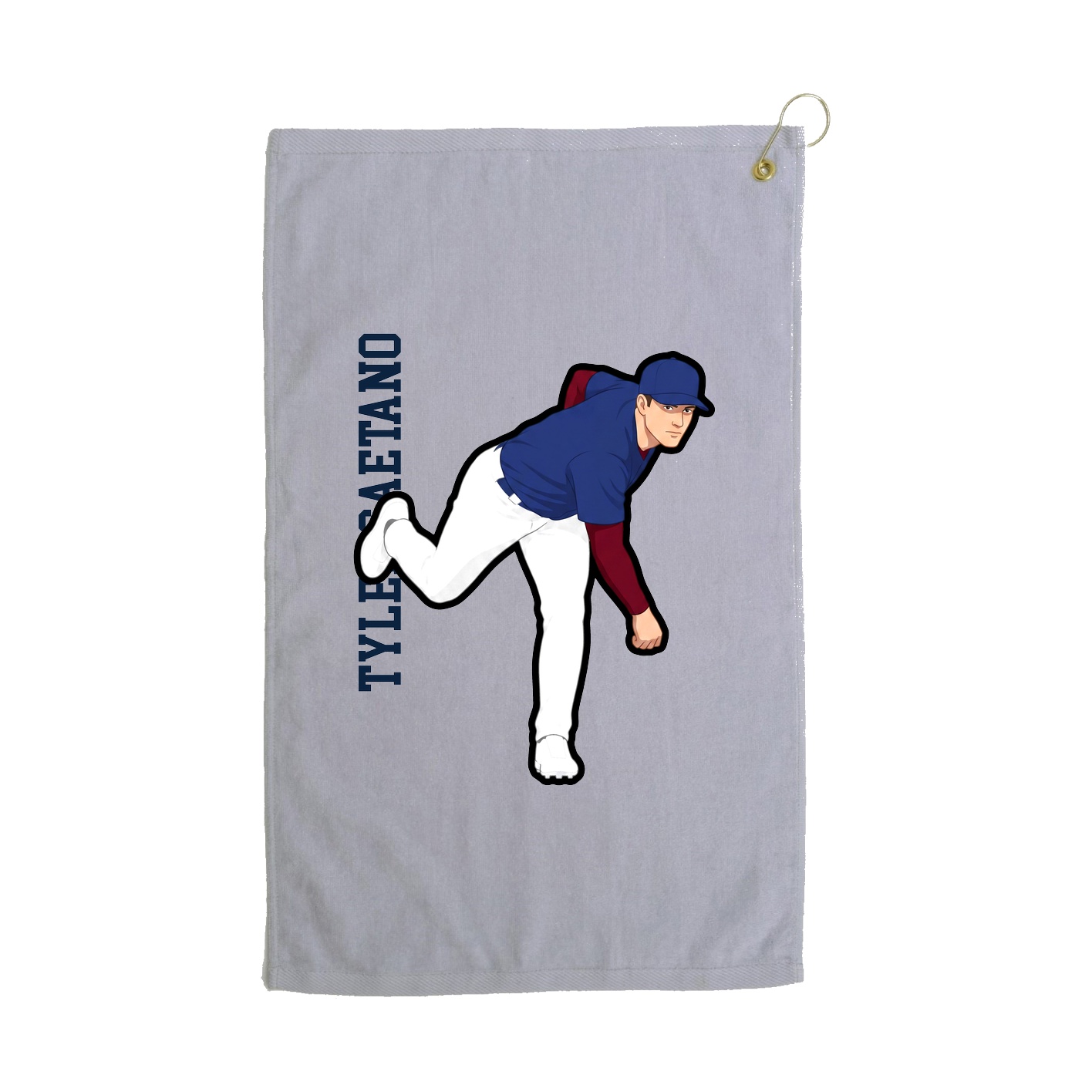 Golf Towel — Name Vertical in Grey