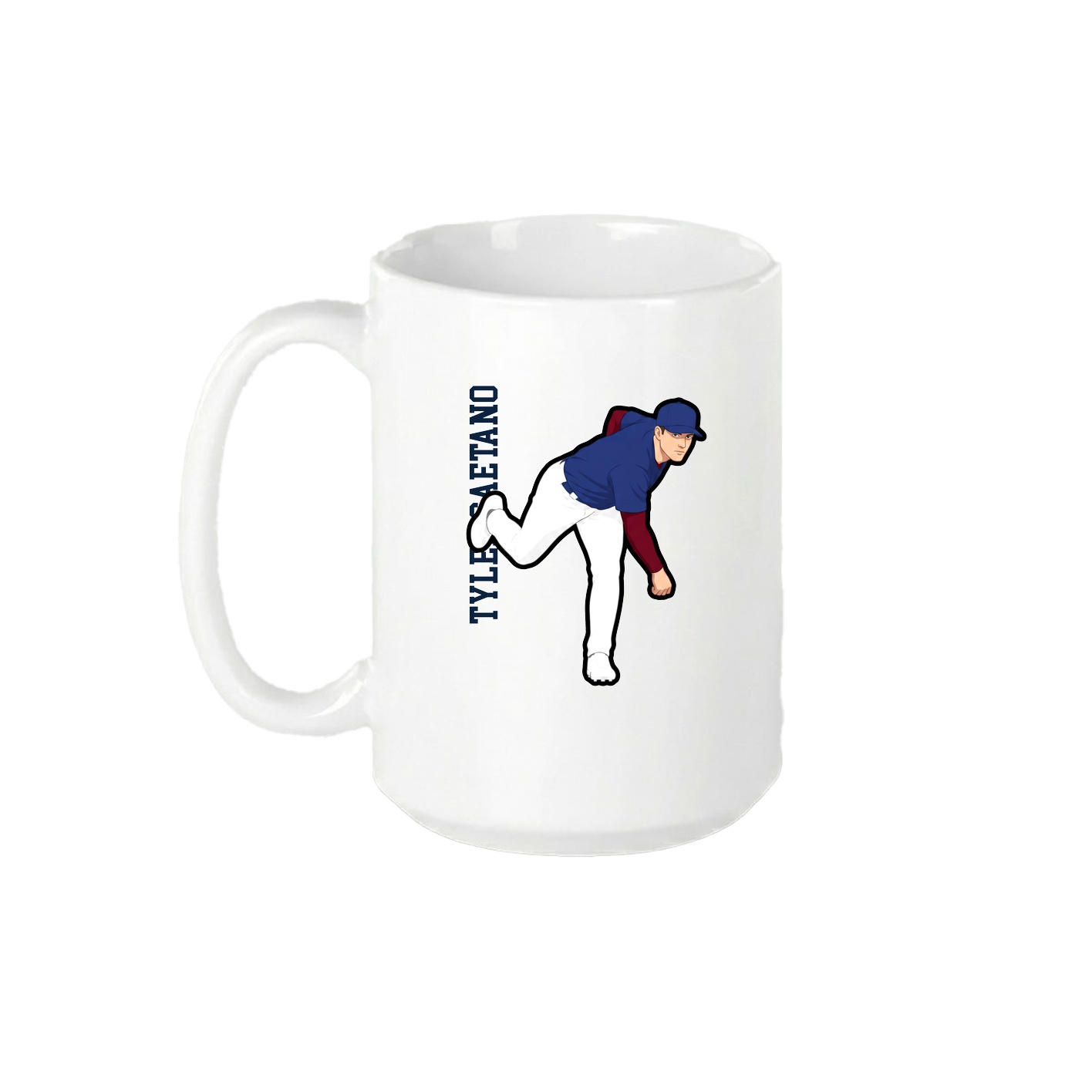 15oz Coffee Mug — Name Vertical in White