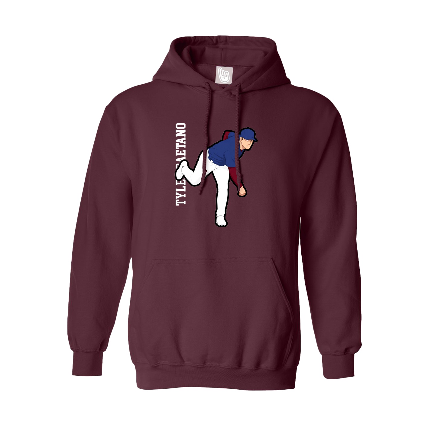Youth Hoodie — Name Vertical in Maroon
