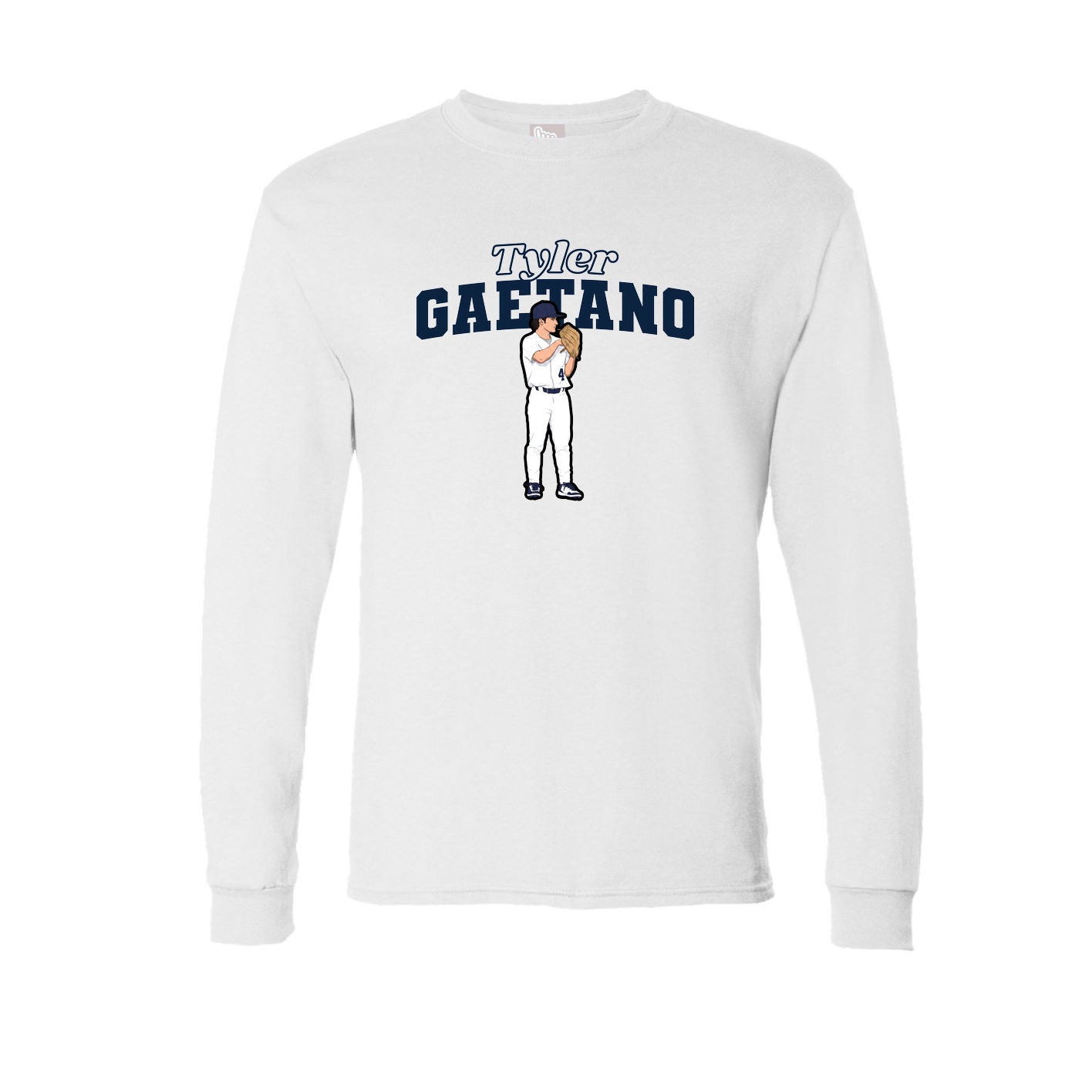 Long Sleeve Tee — Name Arch in White